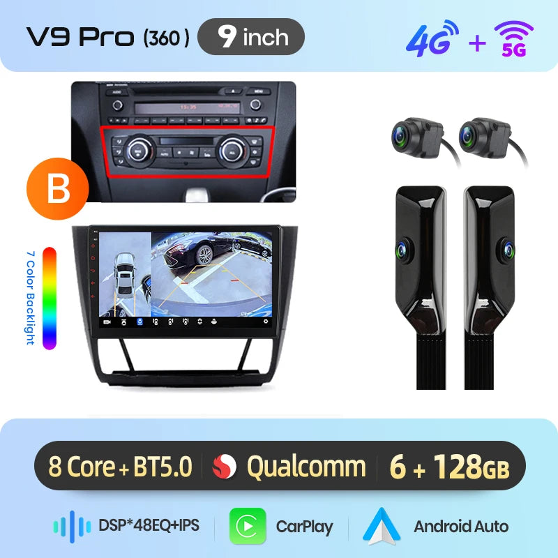 Junsun Wireless CarPlay Car Radio For BMW 1-Series 1 Series E87 E81 E82 E88 2004 2005-2011 Android Multimedia