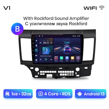 Radio Junsun para coche Mitsubishi Lancer 2007-2013 con CarPlay inalámbrico, Android Auto, sistema inteligente para coche, 2 DIN, DVD. 