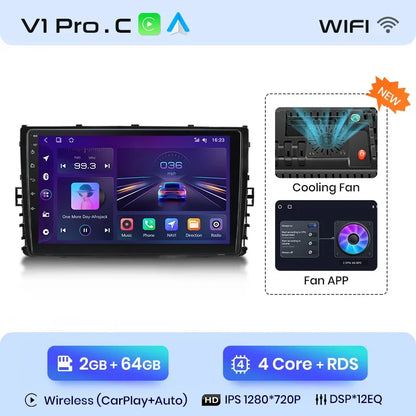 Junsun inalámbrico CarPlay Android Auto Radio para Volkswagen VW MQB POLO VI Jetta MK7 T6 Bora 2018, 2019, 2020, 2021 4G 2 din RDS BT 