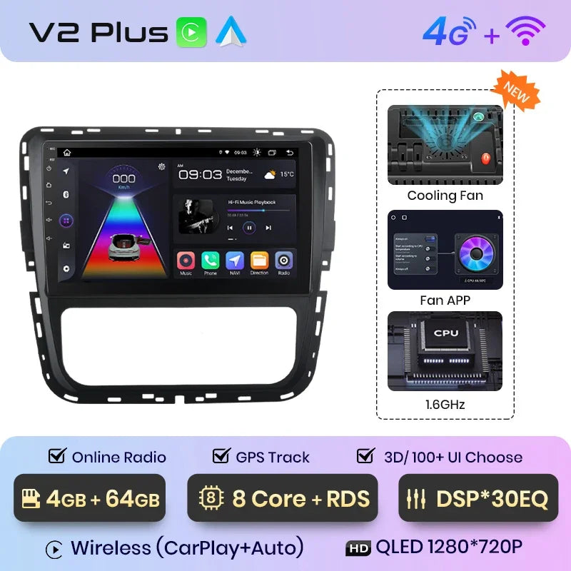 Junsun Wireless CarPlay Android Auto Radio For VOLKSWAGEN PASSAT 2012 2013 2014 2015 Car Intelligent Systems RDS BT WiFi 2 din