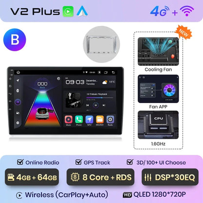 Radio multimedia Junsun con CarPlay inalámbrico y Android para coche, sistema inteligente GPS para VW Passat B5 B6 (2004-2010) 