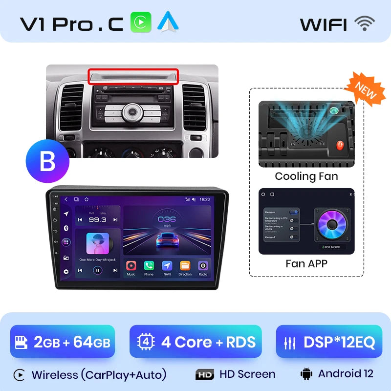 Junsun V1pro AI Voice 2 din Android Auto Radio For Nissan NAVARA 2006-2012 Carplay 4G Car Multimedia GPS 2din autoradio