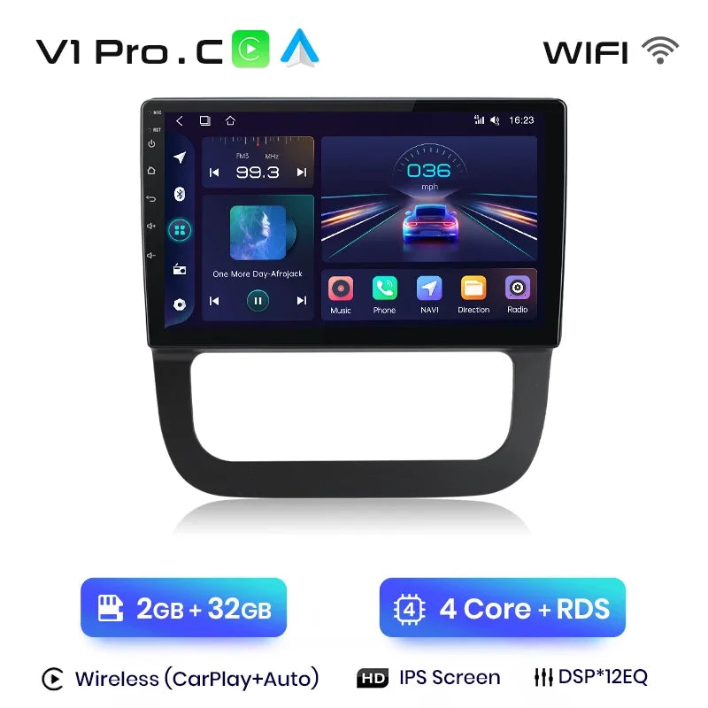 Junsun Wireless CarPlay Android Auto Car Radio For VW Sagitar 2011 GPS Intelligent Systems Smart Autoradio