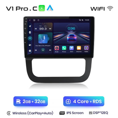 Radio de coche Junsun con CarPlay inalámbrico y Android Auto para VW Sagitar 2011 con GPS y sistemas inteligentes. 