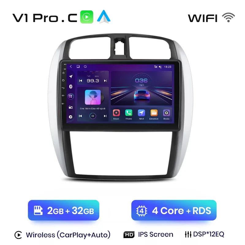 Junsun Wireless CarPlay Android Auto Radio For MAZDA 323 HAIMA FREEMA FORD LASER 2002-2008 Car Intelligent Systems RDS BT WiFi