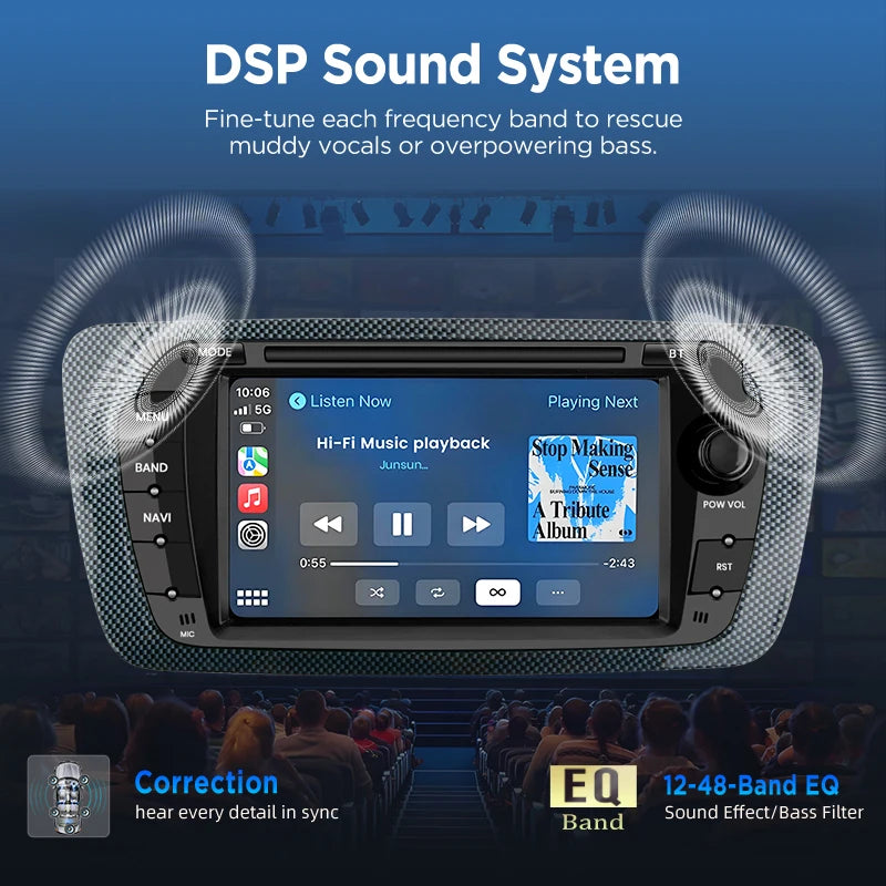 Junsun Wireless CarPlay Car Radio For Seat Ibiza 6j 2009 2010 2011-2013 Android Multimedia