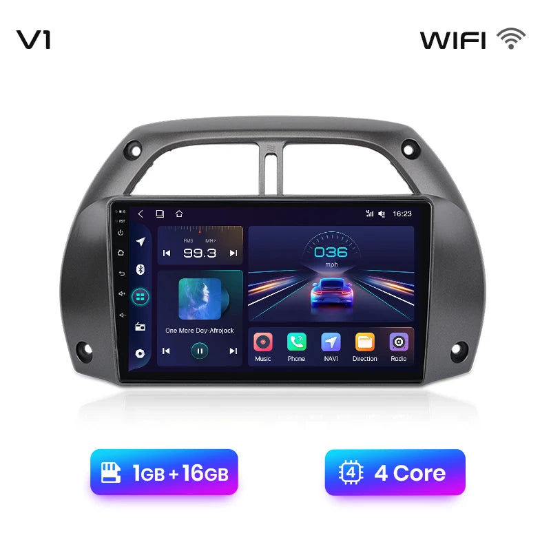 Junsun V1 Plus Autoradio für Toyota RAV4 2001–2005, kabelloses CarPlay, Android Auto, intelligente Autosysteme, keine 2 Din, 2 Din DVD 