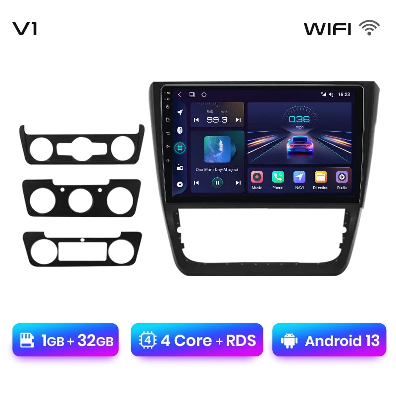 Radio Junsun V1 Plus para coche SKODA Yeti 5L 2009-2014 con CarPlay inalámbrico, Android Auto, sistema inteligente para coche, 2 DIN, DVD. 