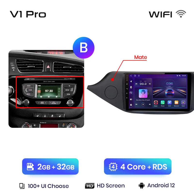 Junsun V1pro AI Voice 2 DIN Android Auto Radio para KIA CEED JD Cee'd 2012-2018 Carplay Car Multimedia GPS 2 DIN autorradio 