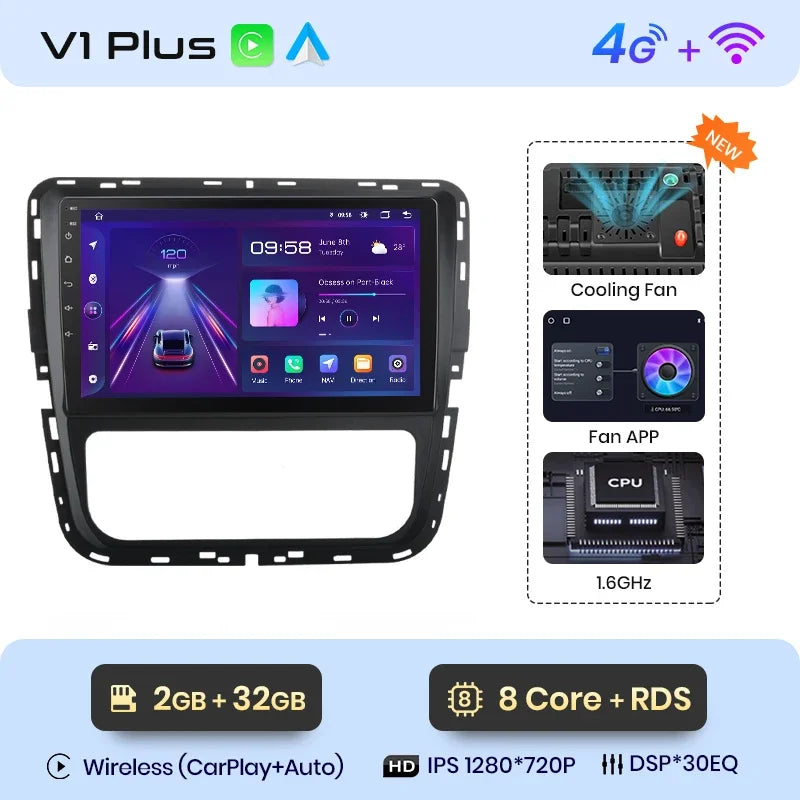 Junsun CarPlay inalámbrico Android Auto Radio para VOLKSWAGEN PASSAT 2012 2013 2014 2015 Sistemas inteligentes para coche RDS BT WiFi 2 DIN 