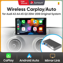 Interfaz de módulo Junsun Wireless Carplay Android Auto para Audi A3, A4, A5, 8V, Q2, 8P (2014, 2015, 2016-2018, Mirror Link, AirPlay) 