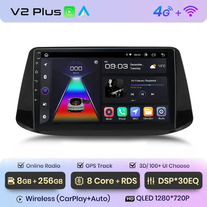 Junsun Wireless CarPlay Android Autoradio für Hyundai i30 2017 2018 Auto Intelligente Systeme RDS BT WiFi 2 Din 