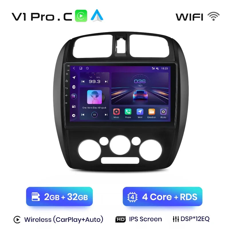 Junsun Wireless CarPlay Android Auto Radio For MAZDA 323 HAIMA FREEMA FORD LASER 2002-2008 Car Intelligent Systems RDS BT WiFi