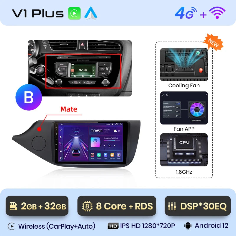 Junsun V1pro AI Voice 2 din Android Auto Radio For KIA CEED JD Cee'd 2012-2018 Carplay Car Multimedia GPS 2din autoradio