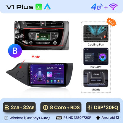 Junsun V1pro AI Voice 2 DIN Android Auto Radio para KIA CEED JD Cee'd 2012-2018 Carplay Car Multimedia GPS 2 DIN autorradio 