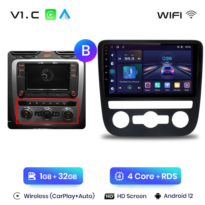 Junsun V1pro AI Voice 2 din Android Auto Radio For VW Volkswagen Scirocco 2008-2013 Carplay 4G Car Multimedia GPS 2din autoradio