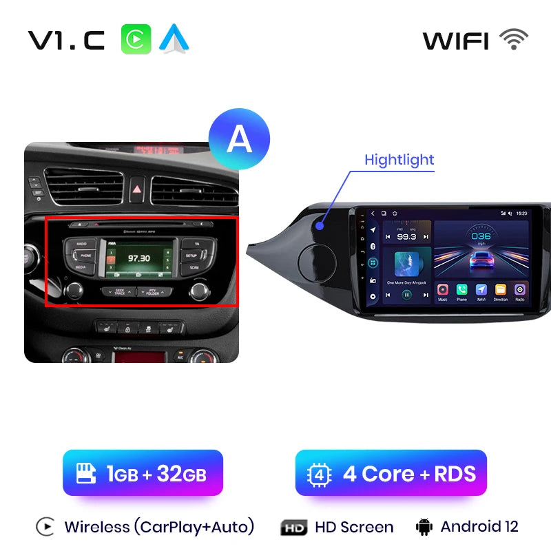 Junsun V1pro AI Voice 2 din Android Auto Radio For KIA CEED JD Cee'd 2012-2018 Carplay Car Multimedia GPS 2din autoradio