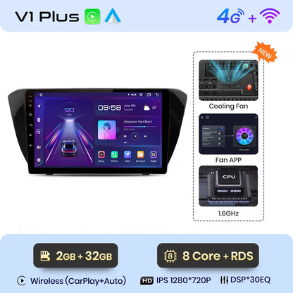 Junsun V1pro AI Voice Android Autoradio für Skoda Superb 3 2015-2019 Carplay 4G Auto Multimedia GPS 2din Autoradio 