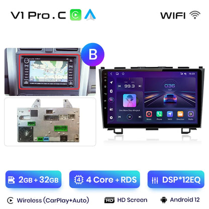 Radio de coche Junsun V1 con CarPlay inalámbrico y Android Auto para Honda CR-V 3 RE CRV 2007-2011, GPS, sistemas inteligentes para coche, autorradio inteligente. 