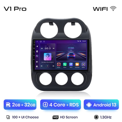 Radio Junsun para coche JEEP Compass Patriot 2010-2016 con CarPlay inalámbrico, Android Auto, sistema inteligente para coche, 2 DIN, DVD. 