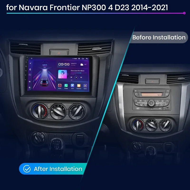 Radio Junsun CarPlay inalámbrica Android Auto para Nissan Navara Frontier NP300 4 D23 2014-2021 con sistema inteligente RDS, Bluetooth y WiFi. 
