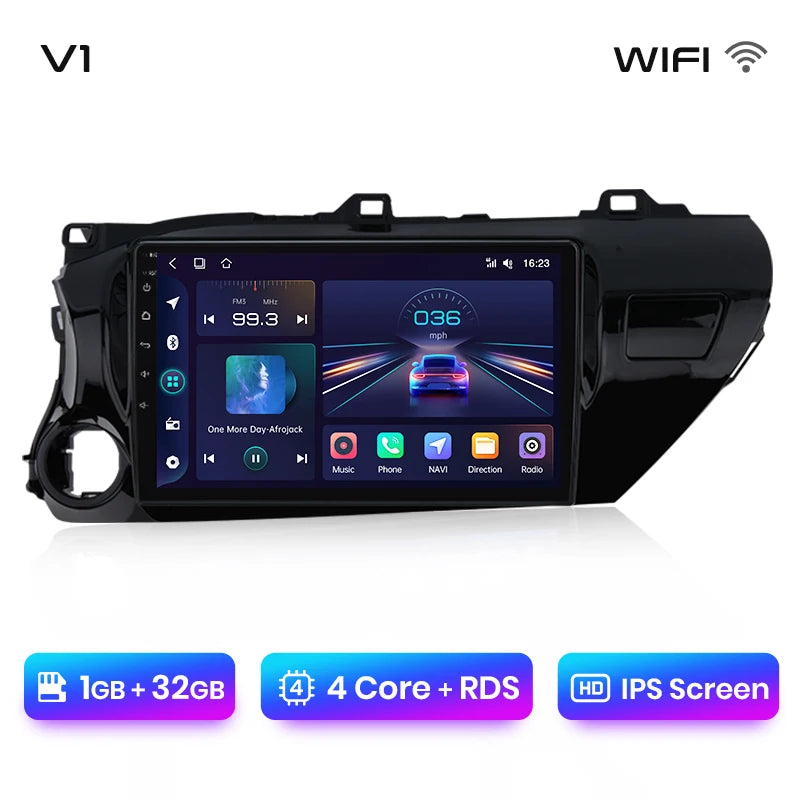 Junsun V1 Plus Car Radio For Toyota Hilux PickUp AN120 2015 - 2020 wireless CarPlay Android Auto No 2 din 2din DVD