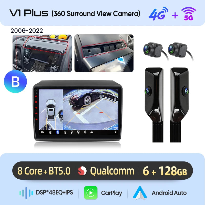 Junsun AI 4G LTE Wireless CarPlay Android Auto Car Radio For Fiat Ducato Peugeot Boxer Citroen Jumper 2006-2015 GPS Navi RDS FM