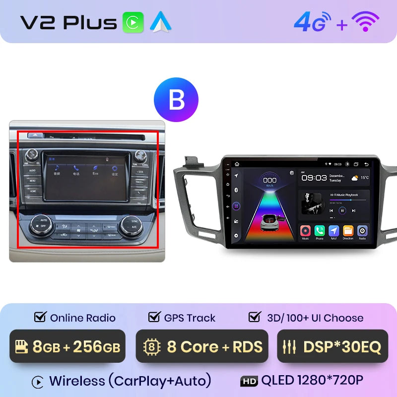 Junsun V1pro AI Voice 2 din Android Auto Radio for Toyota RAV4 RAV 4 2012 - 2018 Carplay 4G Car Multimedia GPS 2din autoradio