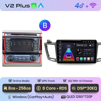 Junsun V1pro AI Voice 2 din Android Auto Radio para Toyota RAV4 RAV 4 2012 - 2018 Carplay 4G coche Multimedia GPS 2din autoradio 