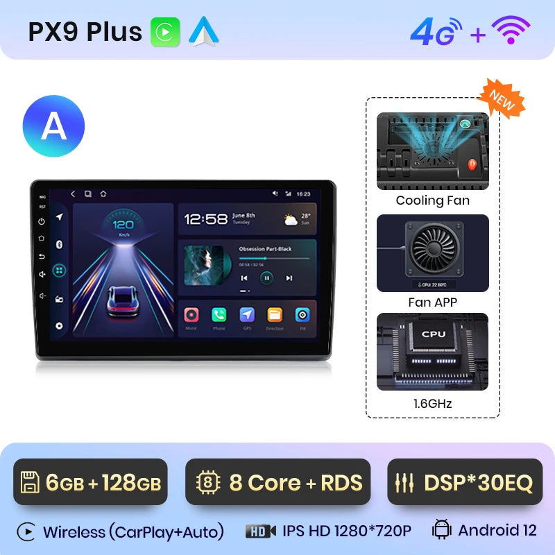 Radio con Android Auto y CarPlay inalámbrico AWESAFE para Fiat Ducato, Peugeot Boxer 2, Citroën Jumper 2 (2006-2023) 