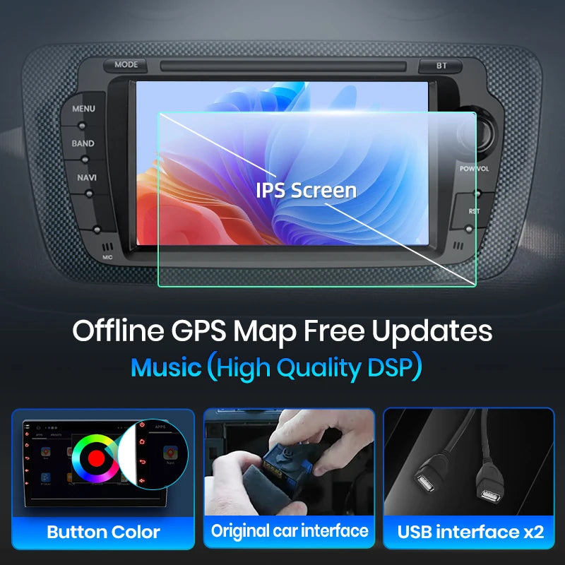 Junsun Wireless CarPlay Car Radio For Seat Ibiza 6j 2009 2010 2011-2013 Android Multimedia