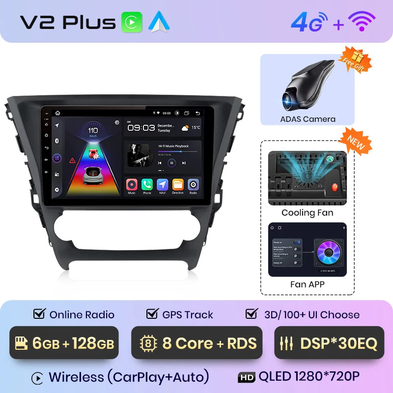 Junsun V1pro AI Voice Android Auto Radio para Toyota Avensis 2018-2020 Carplay 4G Car Multimedia GPS 2DIN Autoradio 
