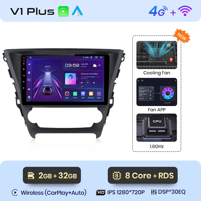 Junsun V1pro AI Voice Android Auto Radio para Toyota Avensis 2018-2020 Carplay 4G Car Multimedia GPS 2DIN Autoradio 