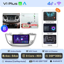 Lade das Bild in den Galerie-Viewer, Junsun V1pro Drahtlose CarPlay Android Auto Radio Für Hyundai IX35 Tucson 3 2015-2018 4G Auto Multimedia GPS 2din autoradio 
