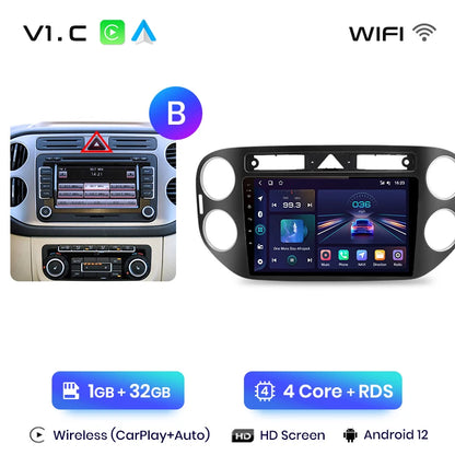 Junsun V1pro AI Voice 2 DIN Android Auto Radio para VW Volkswagen Tiguan 1 NF 2006-2016 Carplay Car Multimedia GPS 2 DIN autorradio 