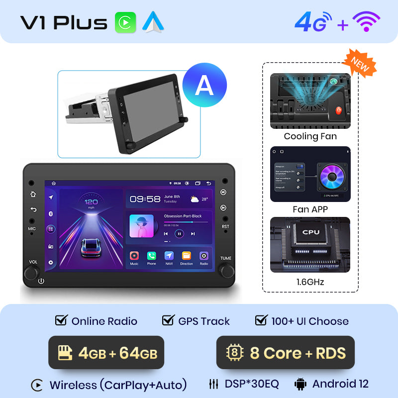 Junsun AI voice 4G LTE wireless CarPlay Android Auto Radio For Alfa Romeo 159 Brera Spider Sportwagon Car Intelligent Systems Multimedia player Stereo RDS BT 2 din autoradio GPS Navi screen