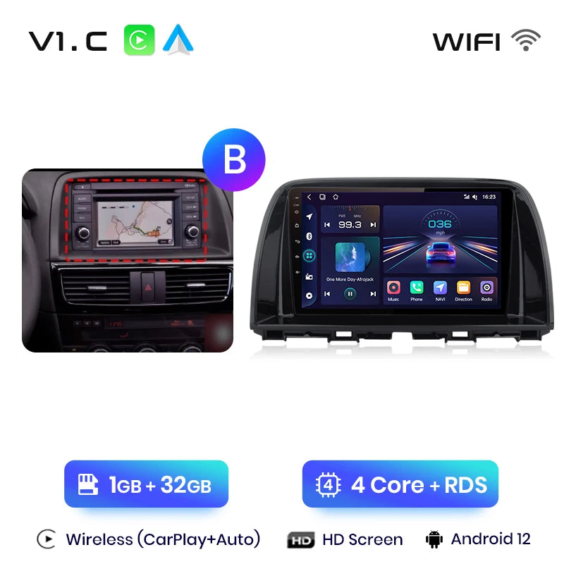 Junsun V1pro AI Voice 2 DIN Android Auto Radio para Mazda CX-5 2012-2015 Carplay 4G Car Multimedia GPS 2 DIN Autoradio 