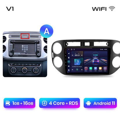 Junsun V1pro AI Voice 2 DIN Android Auto Radio para VW Volkswagen Tiguan 1 NF 2006-2016 Carplay Car Multimedia GPS 2 DIN autorradio 