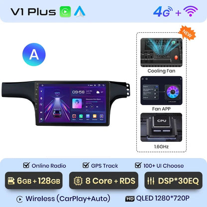 Junsun CarPlay inalámbrico Android Auto Radio para VOLKSWAGEN LAVIDA 2007 2008 2009 2010 Sistemas inteligentes para coche RDS BT WiFi 2 DIN 