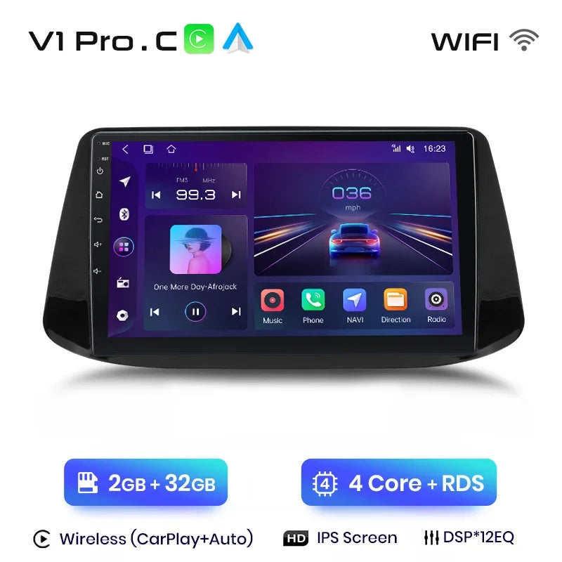 Junsun Wireless CarPlay Android Autoradio für Hyundai i30 2017 2018 Auto Intelligente Systeme RDS BT WiFi 2 Din 
