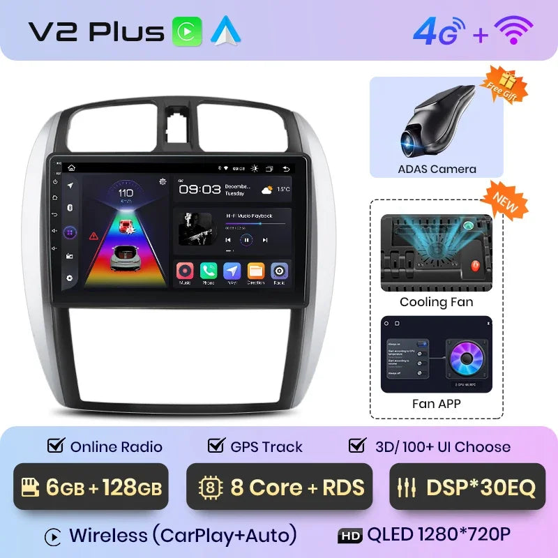 Radio Junsun CarPlay inalámbrica Android Auto para MAZDA 323, HAIMA, FREEMA, FORD LASER 2002-2008, sistemas inteligentes para coche, RDS, Bluetooth, WiFi 
