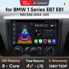 Junsun V1 AI Voice - Radio inalámbrica CarPlay Android Auto para BMW Serie 1, Serie 1, E87, E81, E82, E88 (2004-2011), 4G, GPS multimedia para coche 