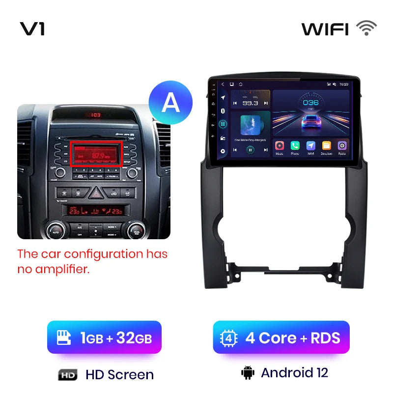 Junsun V1pro AI Voice 2 din Android Auto Radio For Kia Sorento 2 XM 2009 - 2012 Carplay Car Multimedia GPS 2din autoradio