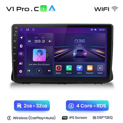 Junsun CarPlay inalámbrico Android Auto Radio para Renault Sandero 2021 Sistemas inteligentes para coche RDS BT WiFi 2 DIN 