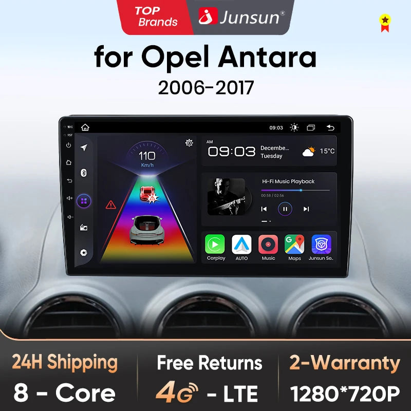 Junsun V1pro AI Voice Android Auto Radio For Opel Antara 2006 - 2017 Carplay 4G Car Multimedia GPS 2din autoradio