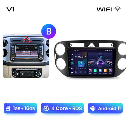 Junsun V1pro AI Voice 2 DIN Android Auto Radio para VW Volkswagen Tiguan 1 NF 2006-2016 Carplay Car Multimedia GPS 2 DIN autorradio 