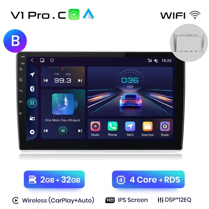 Radio multimedia Junsun con CarPlay inalámbrico y Android para coche, sistema inteligente GPS para VW Passat B5 B6 (2004-2010) 