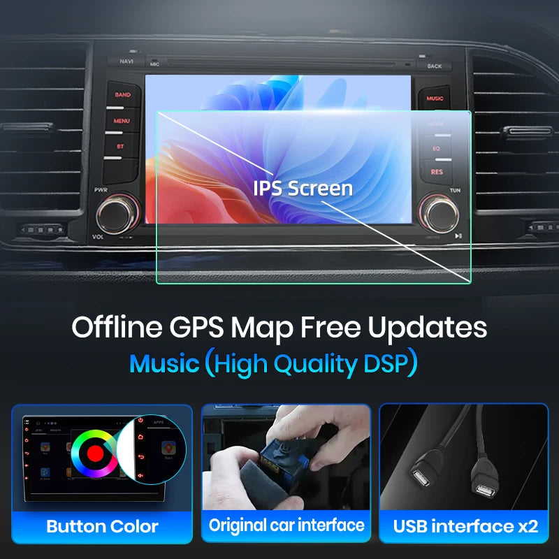 Junsun Wireless CarPlay Car Radio For Seat Leon MK3 5F 2012-2020 Android Multimedia