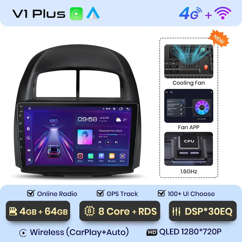 Junsun Wireless CarPlay Android Auto Radio For Toyota Passso 2006 2007 2008 2009-2011 Car Intelligent Systems RDS BT WiFi 2 din