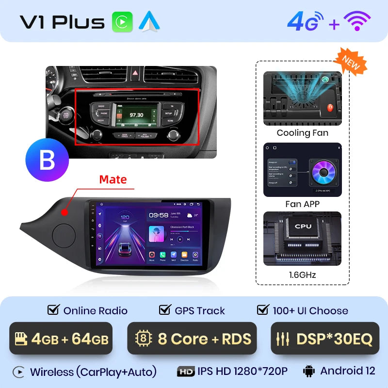 Junsun V1pro AI Voice 2 DIN Android Auto Radio para KIA CEED JD Cee'd 2012-2018 Carplay Car Multimedia GPS 2 DIN autorradio 
